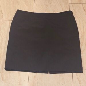 Ann Taylor LOFT Black Mini Skirt with Front Notch